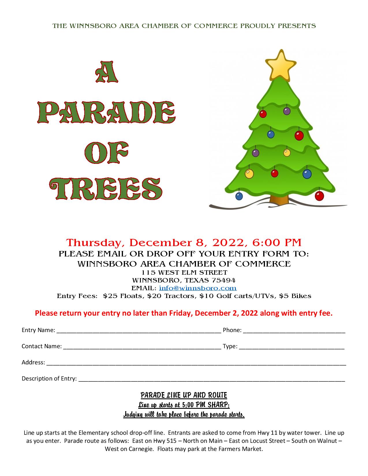 2022 Christmas Parade Entry Form page 001